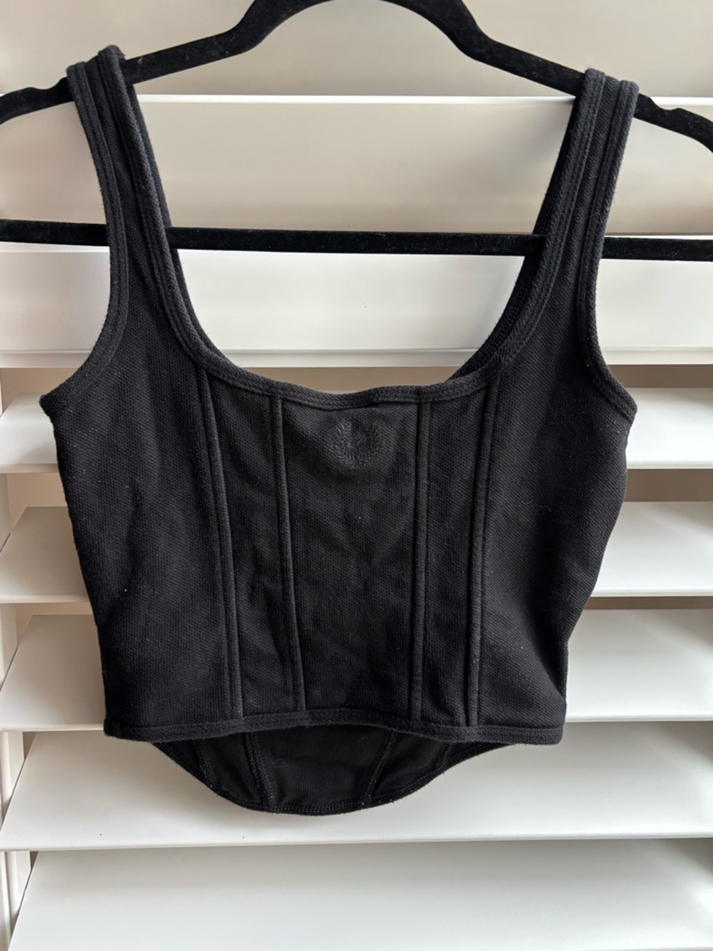 PINK Victoria's Secret Black Ribbed Tank Top